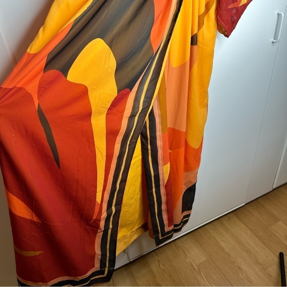 NWT Farm Rio Short-Sleeve Wrap-Front Maxi Dress Size XS - Picture 7 of 14